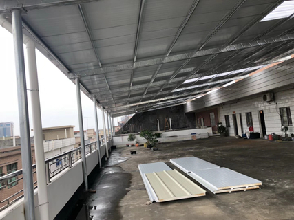 물결 모양 루핑 박판 구조 차고 저장 창고 건물 구조